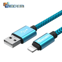 TIEGEM 5V2A Nylo USB Charger cable Fast Charging Adapter Power Bank 8 pin Cable For iphone