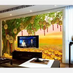 Beibehang обои фрески на заказ фото домашний Декор Гостиная Спальня удача сокровище золотое дерево настенные украшения