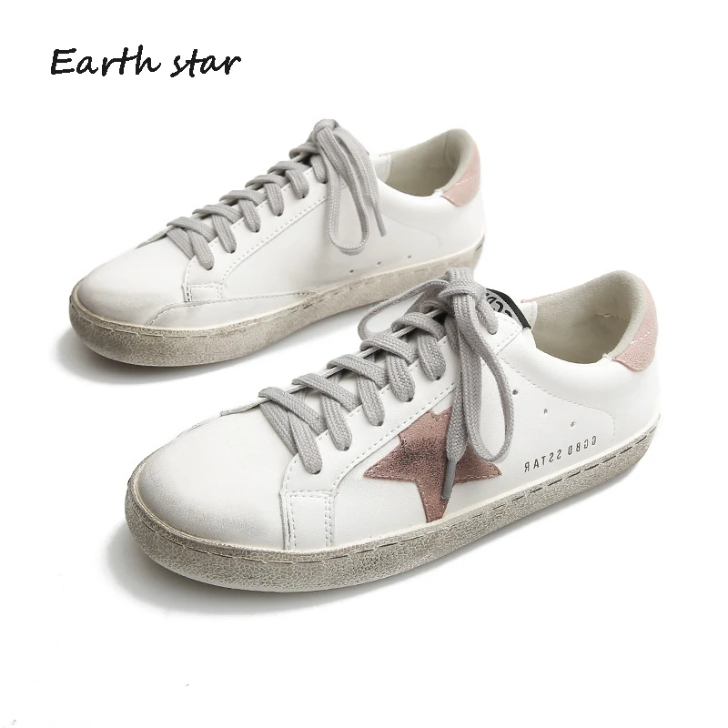

Casual Shoes Women Sneakers zapatos de mujer Spring New chaussures femme Ladies Leisure footware Patchwork Retro with Star Pink
