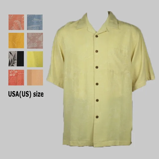 

7 Colos Men Blouse Short Sleeve Floral Mens Silk Shirt Summer Male Casual Plus Size Pocket Turn-down Collar Fit Weight 80-110kg