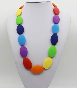 

Silicone TEETHING/NURSING NECKLACE Mother's Rainbow necklace Silicone teething Beads-Autism Soother-Teether-Teething Accessories