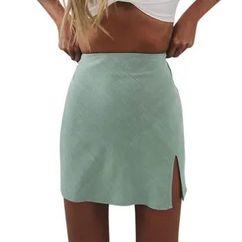 

Women 2019 Summer Sexy High Waist A Line Midi Skirts Zipper Bag Hip Tight Skirt Women Girls Pencil Empire Solid Drop Ship Hot