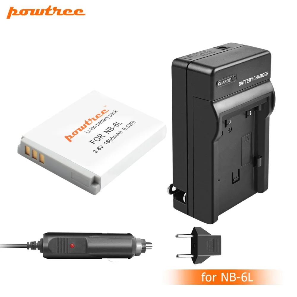 

1Pcs NB-6L NB6L NB 6LH 6L Battery + Portable Wall Charger for Canon IXUS 310 SX240 SX275 SX280 SX510 HS 95 210 300 S90 S95 L20
