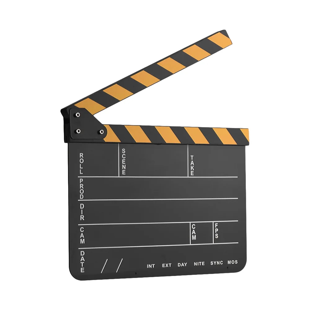 Andoer акриловая пленка для кинотеатра Clapboard сухое стирание фильм tv Cut Action Scene нумератор с хлопушкой с желтой черной белой палкой