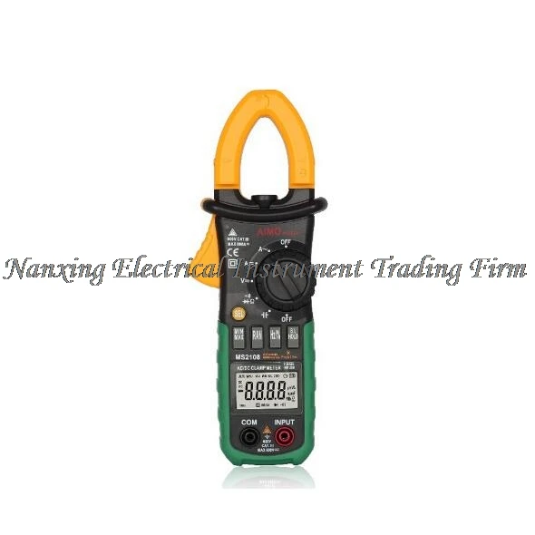 

Mastech MS2108 Digital Clamp Meter True RMS LCD Multimeter AC DC Voltmeter Ammeter Ohm Herz. Duty Cycle 6600 counts