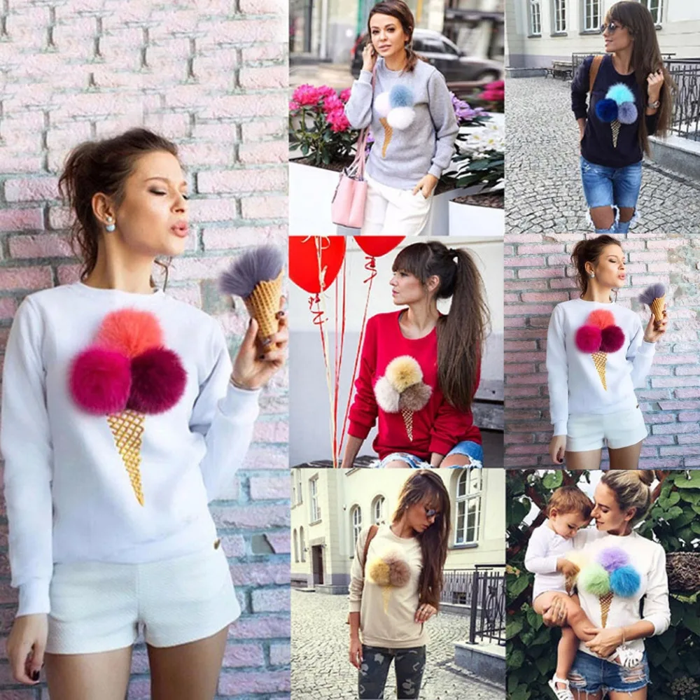 

2016 Promotion O-neck Full Cardigans Cotton Wool Gradient New Fashion Women Casual Ice Cream Pattern Sleeve Sweater Hoodie