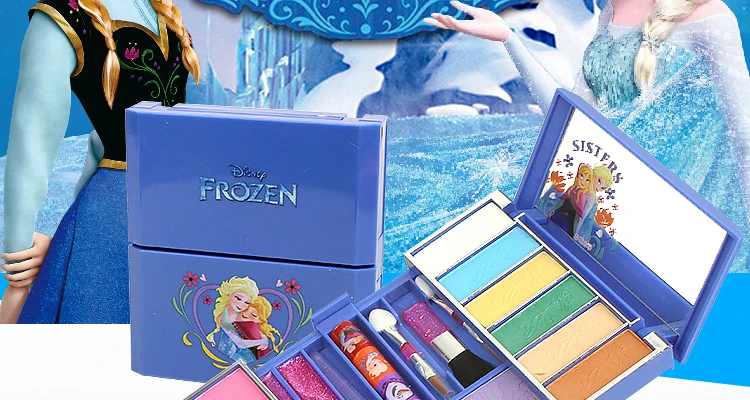 Caixa de Maquiagem Natal do Bebê Disney Crianças Cosméticos Brinquedo Princesa Conjunto Congelado Menina Casa Gloss Lábios Rouge Presente 3 lábios rouge presente natal do bebê