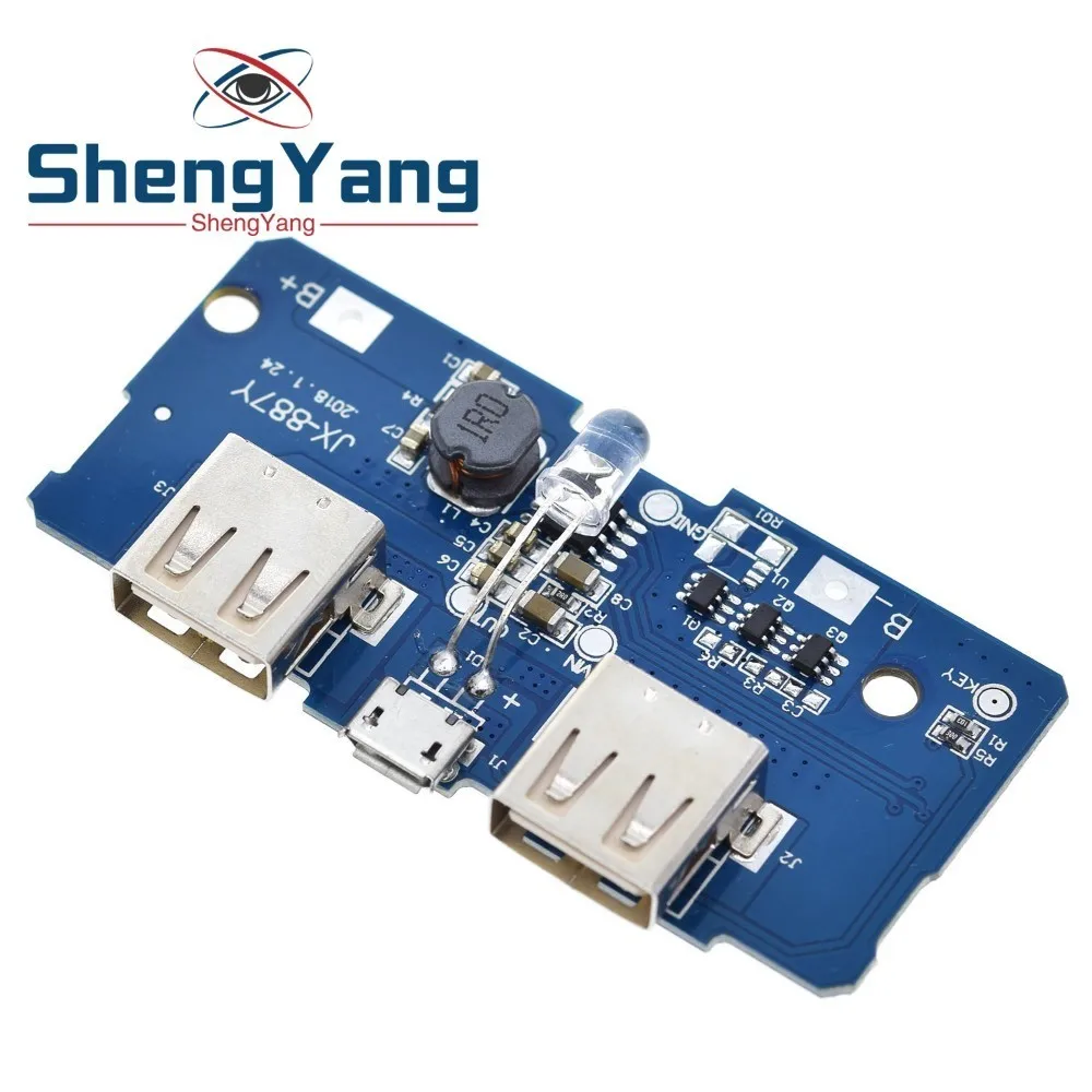 18650 Двойной Micro USB 3 7 в до 5 В 2A повышающий Мобильный Внешний аккумулятор DIY зарядное