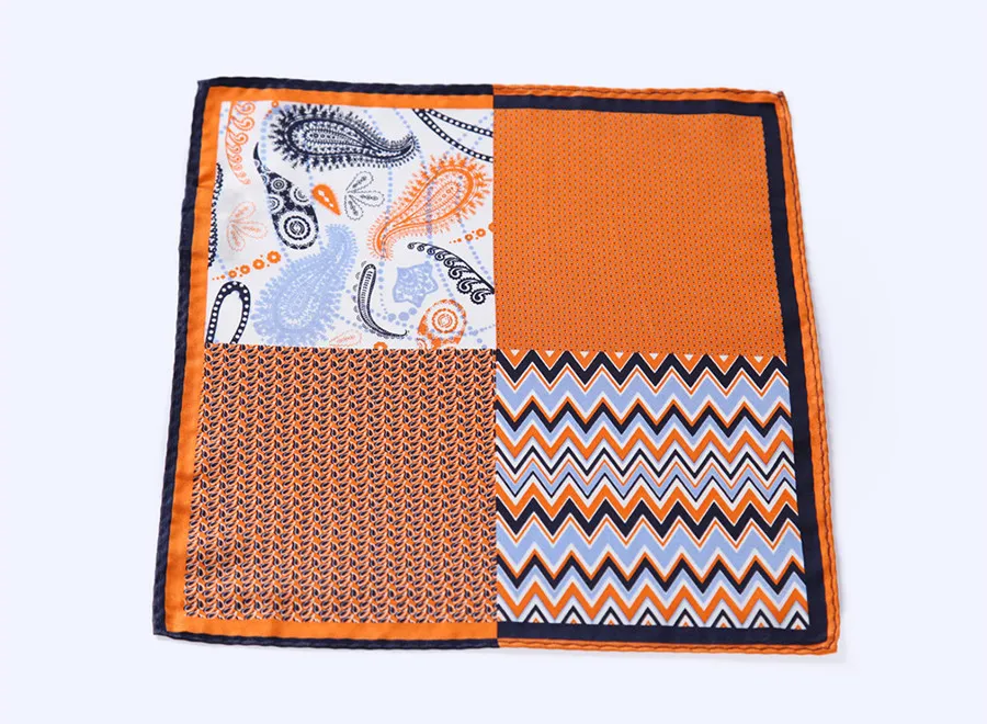 New-N125 HN12N)  Orange Herringbone Paisley Dot 26cm (4)