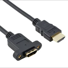 Hotest 30 см 50 см 60 см 1 м 1.5 м позолоченные HDMI кабель-удлинитель мужчин и женщин с винт Панель крепление V1.4 HD 1080 P для Оборудование для PSP HDTV