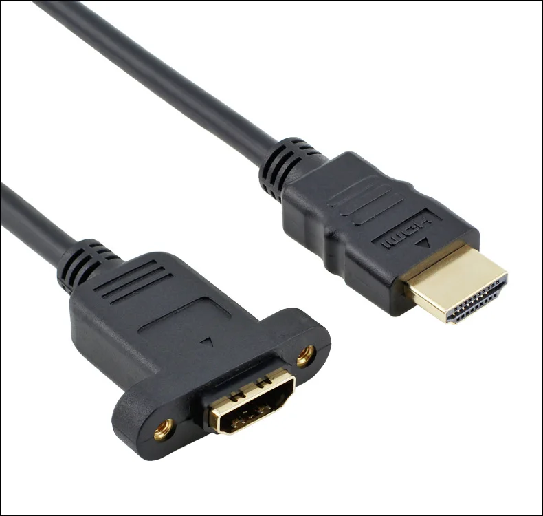 Удлинительный кабель совместимый с HDMI 30 см штекер-гнездо винтовым панельным