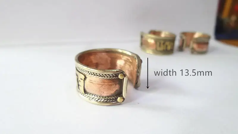 R049 тибетское кольцо амулет с шестью буквами Ом мА NI PAD ME HUM красное кольцо с открытым размером для мужчин