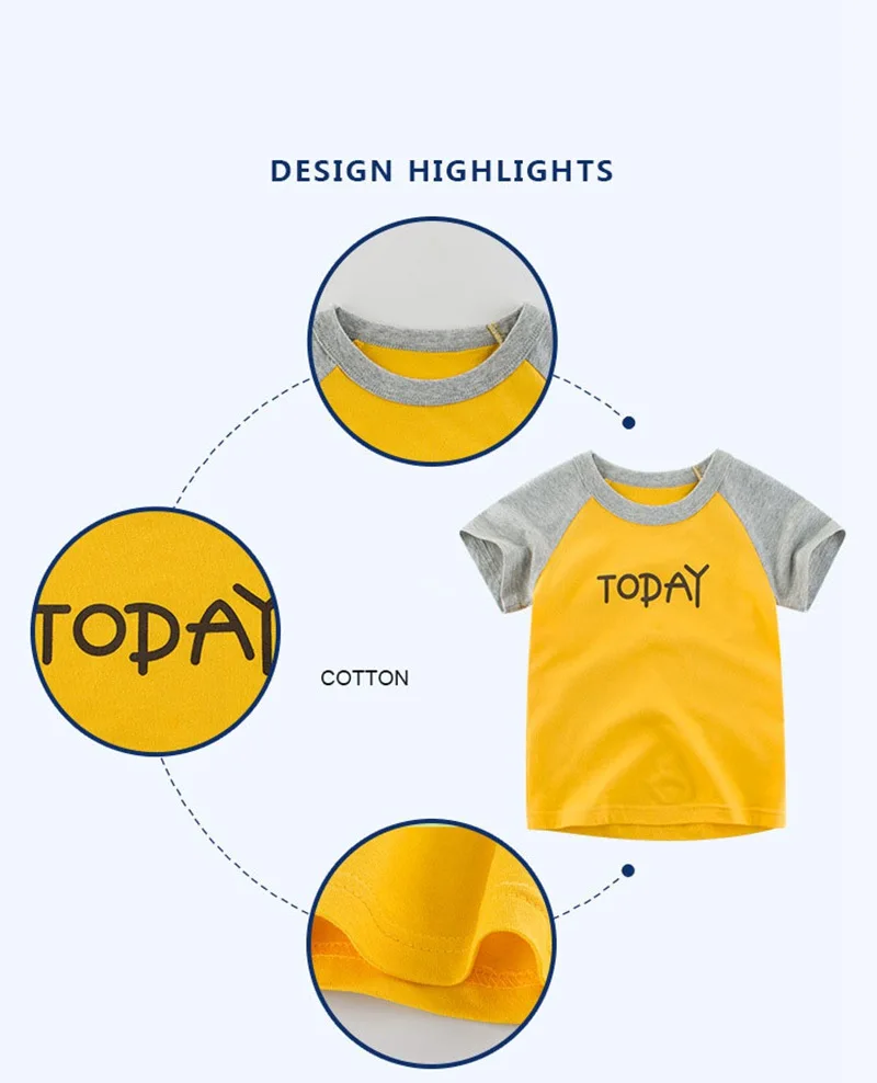 CROAL CHERIE Summer Toddler Boys Girls Clothes Kids Clothing Fashion Letter Short Sleeves Children Shirts Tops Tee 90-140cm (11)