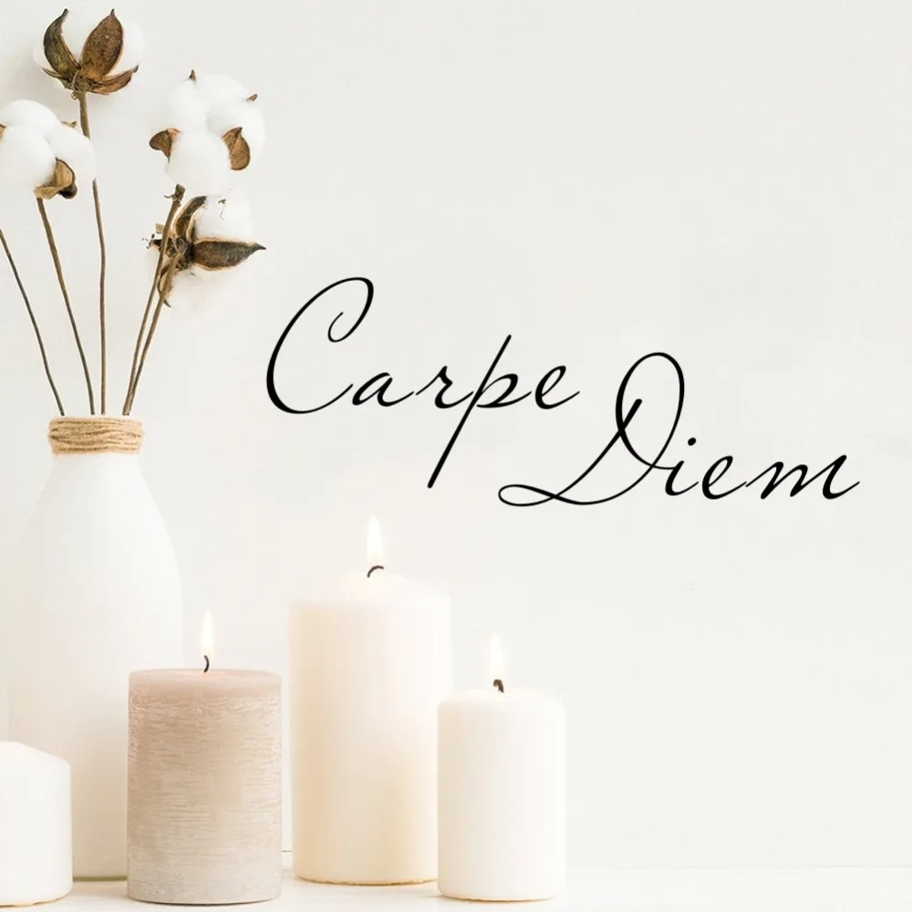 Carpe Diem вдохновляющая жизнь наклейка с цитатами для гостиной Съемная настенная