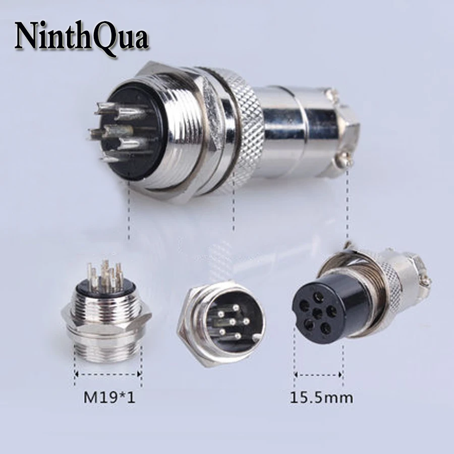 

2 sets GX20 6 Pin Male Female Aviation Plug Socket M19 Wire Panel Connector L96 Circular Interface Adapter