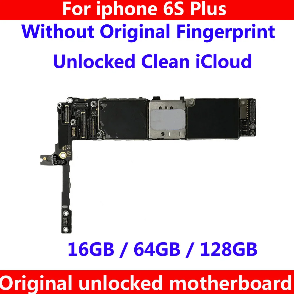 

For iphone 6S Plus 16GB 64GB 128GB Original motherboard without Touch ID,unlocked for iphone 6 S Plus 6SP mainboard+IOS system