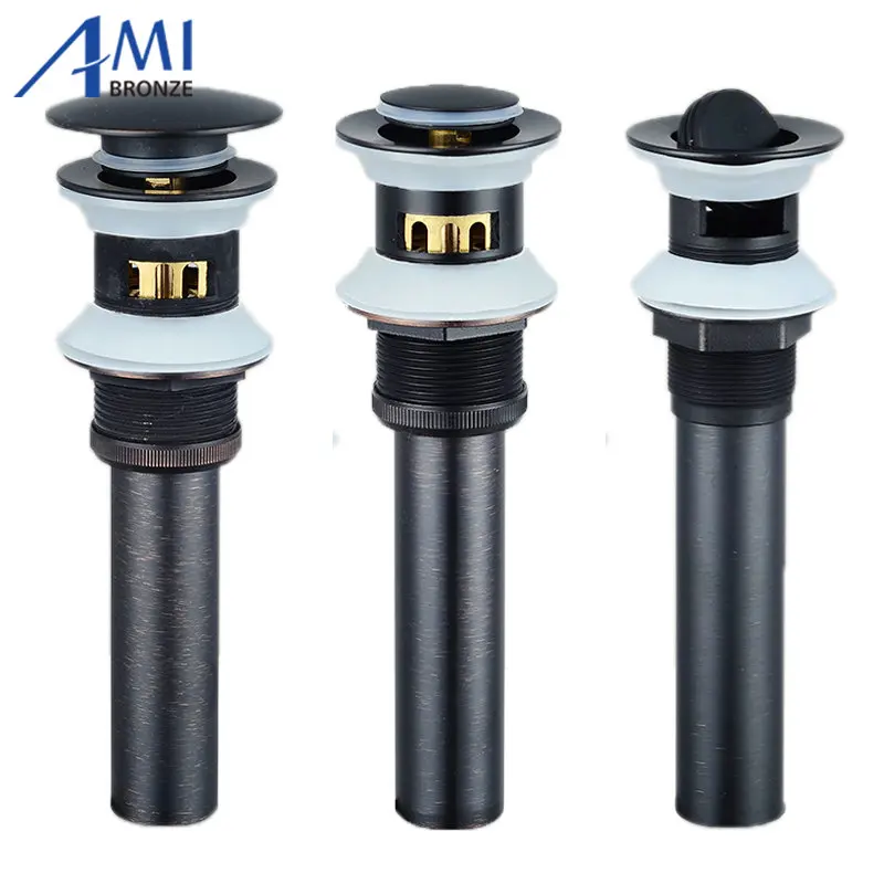 Blackened Brass Bathroom vanities sink basin pop up drainer with water