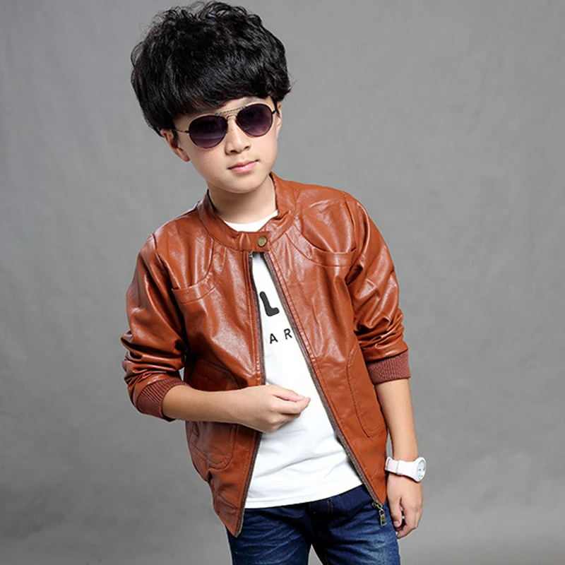 baby boy faux leather jacket