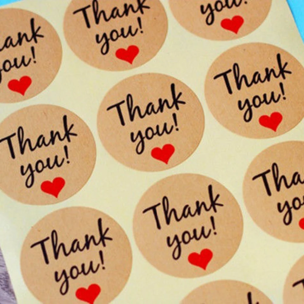 Fashion 120x Thank You Craft Paper Sealing Stickers Wedding Favours Letter Gift Labels