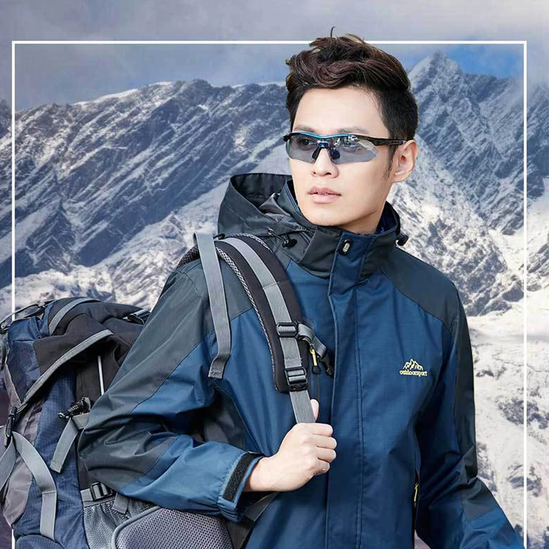 Men's Mountain Hooded Waterproof Ski Jacket Solid Windproof Rain lightweight Softshell Sportswear Snowboard Snow Jacket (1)