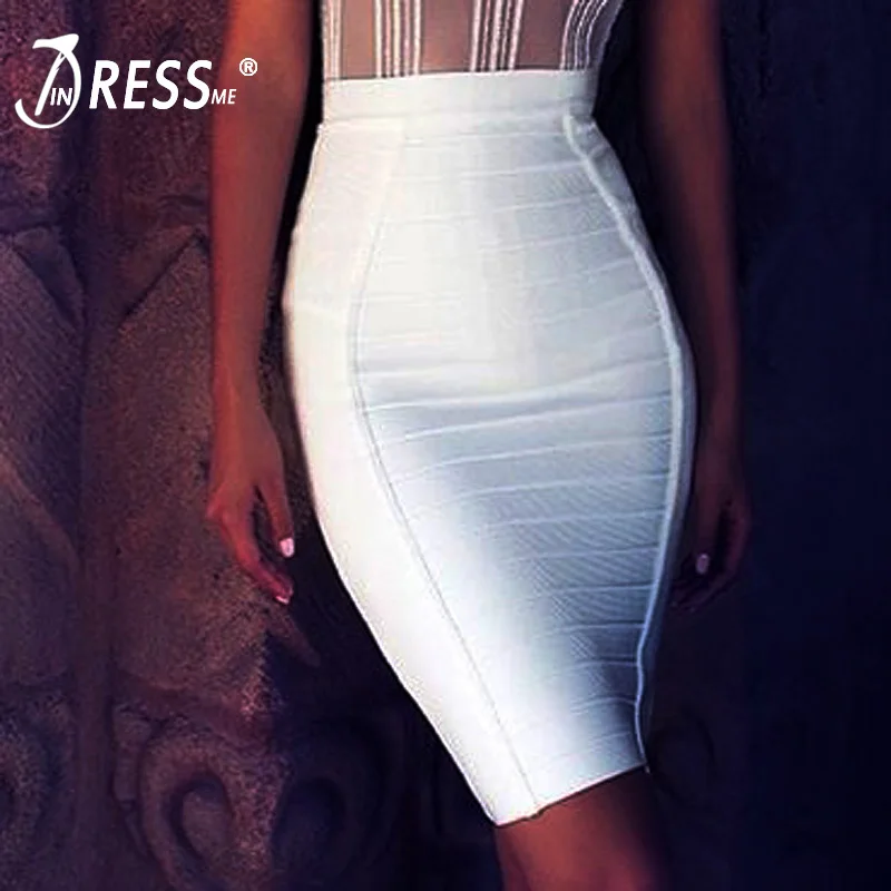 Günstig INDRESSME 2019 Neue Sexy Bleistift Bodycon Rock Gestreiften Knie Länge Bandage Röcke Tragen Zu Arbeiten Sommer Großhandel