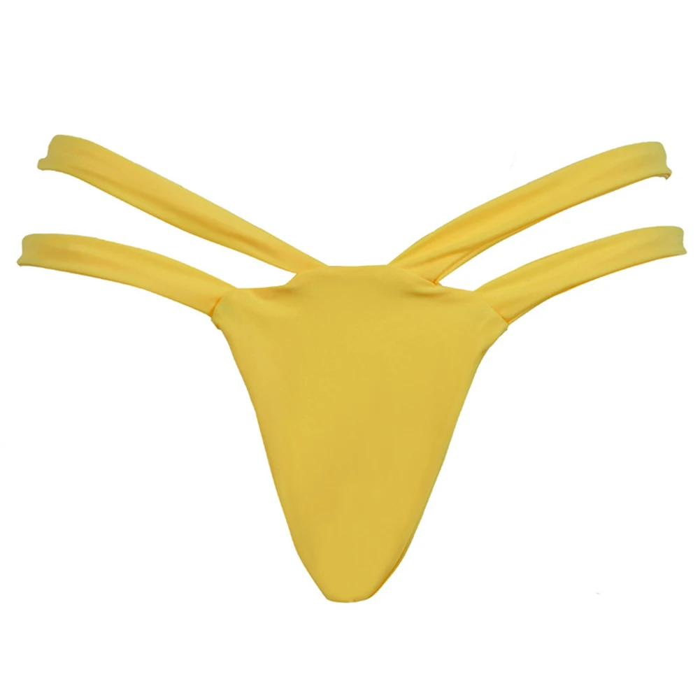 Женский купальный костюм, бразильские бикини, плавки,, купальник, женские стринги, трусы, купальные трусики для женщин, нижнее белье - Цвет: Yellow
