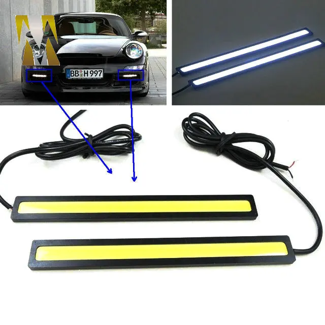 Super Bright Daytime Running light COB Day time Lights LED Car DRL Driving lamp 17cm white