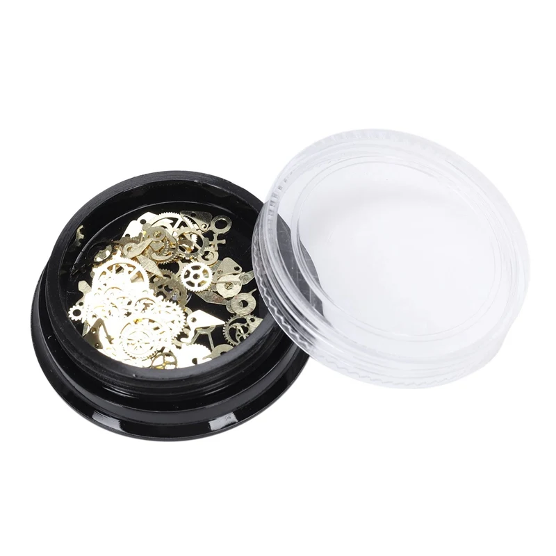 

Steampunk Retro Wheel Gears Shape Watch Parts Style Metal Slice Punk Nail Art Manicure Design 3D Diy Deco