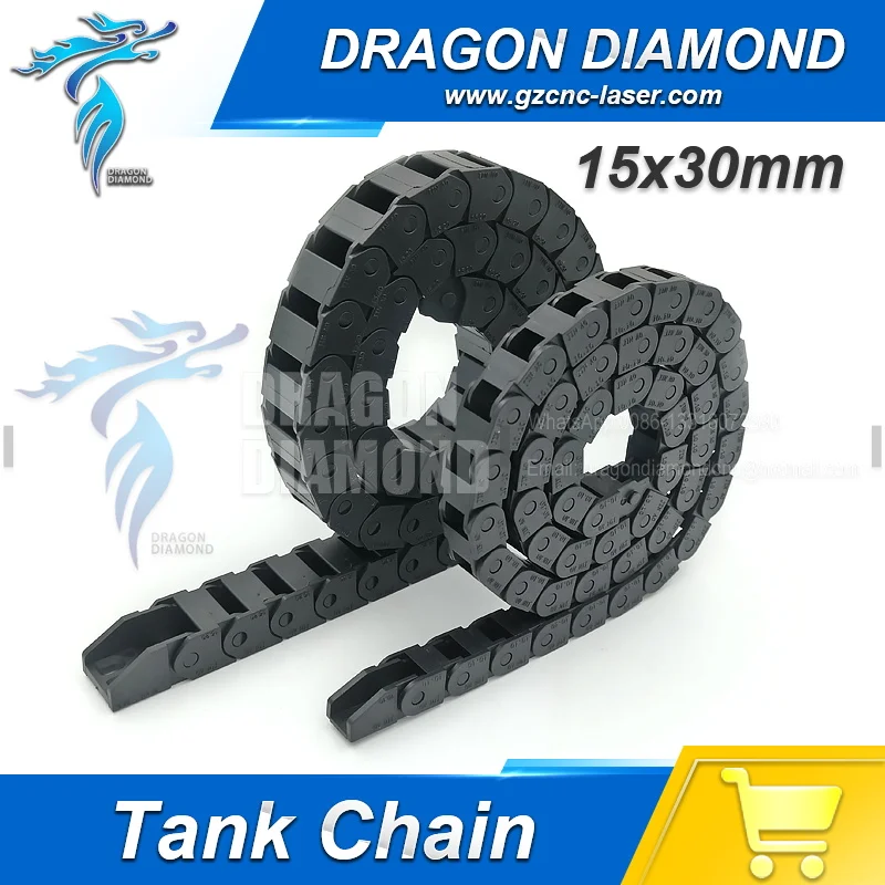 

1 meter 15*30mm Tank Chain / Plastic Transmissin Cable Drag Chain for Laser Engraving & Cutting Machine