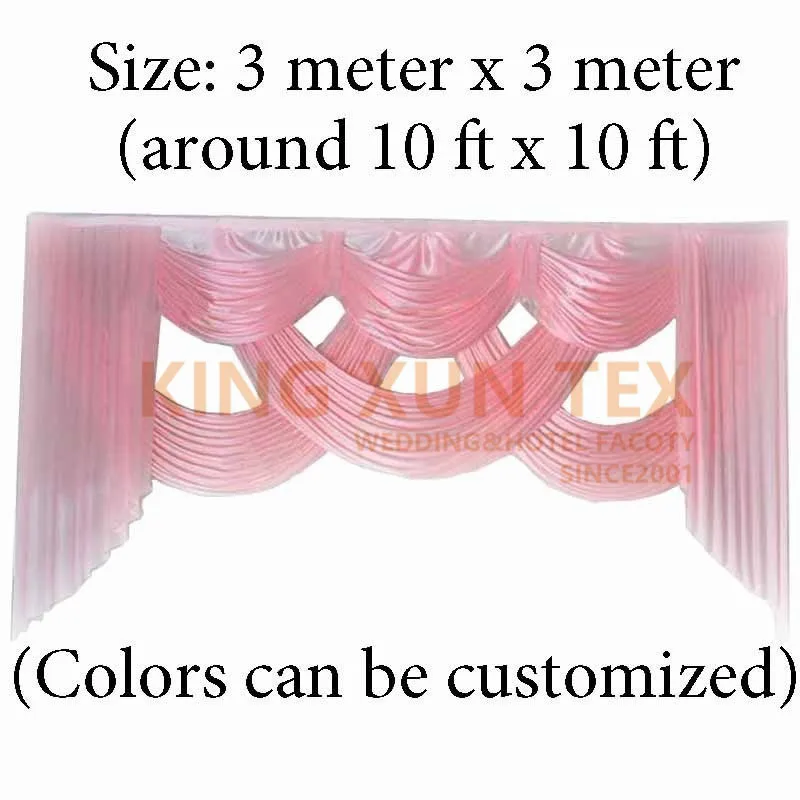 

10ft x 10ft Ice Silk Front Backdrop Swag Drape Valance Fit For Wedding Backdrop Curtain Photo Booth Event Decoration