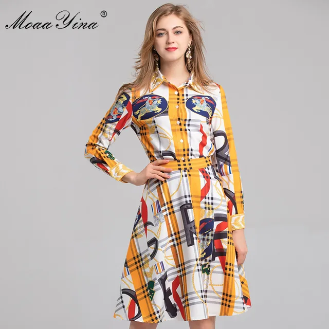 Cheap MoaaYina 2018 Fashion Designer Set Spring Women Long sleeve Stripe letter Print Beading Elegant Shirt+Half skirt Two-piece suit Cheap MoaaYina 2018 Fashion Designer Set Spring Women Long sleeve Stripe letter Print Beading Elegant Shirt+Half skirt Two-piece suit