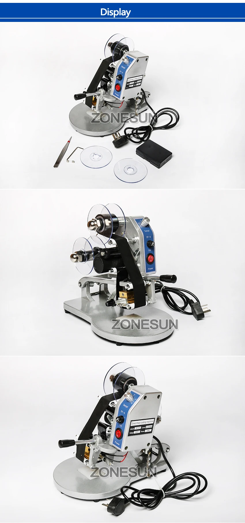 ZONESUN Manual Code Printer,PVC card embossing machine,letterpress rotogravure printing machine.name card code printer