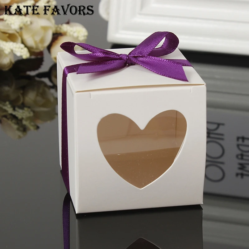 

6*6*6cm White Color Paper Material Heart Shape Single Cupcake Box Packaging Cake Boxes for Wedding Decoration Gifts 12pcs/lot