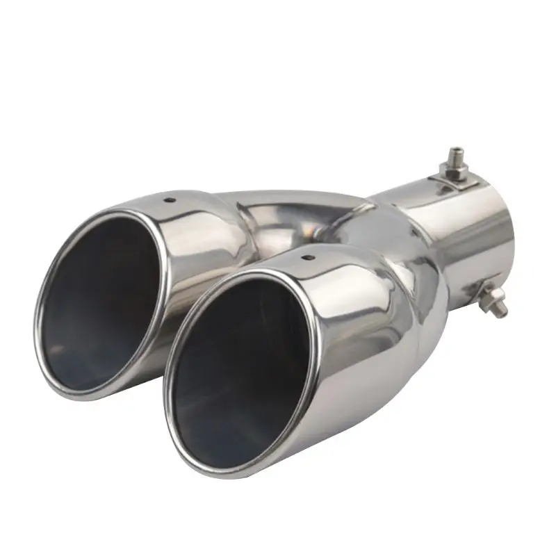 

Muffler exhaust Dual Exhaust Tip Tailpipe 2.5 Inch Inlet 3" outlet 8.1" Length Polished Stainless 1.2mm Thickness (Double Wall