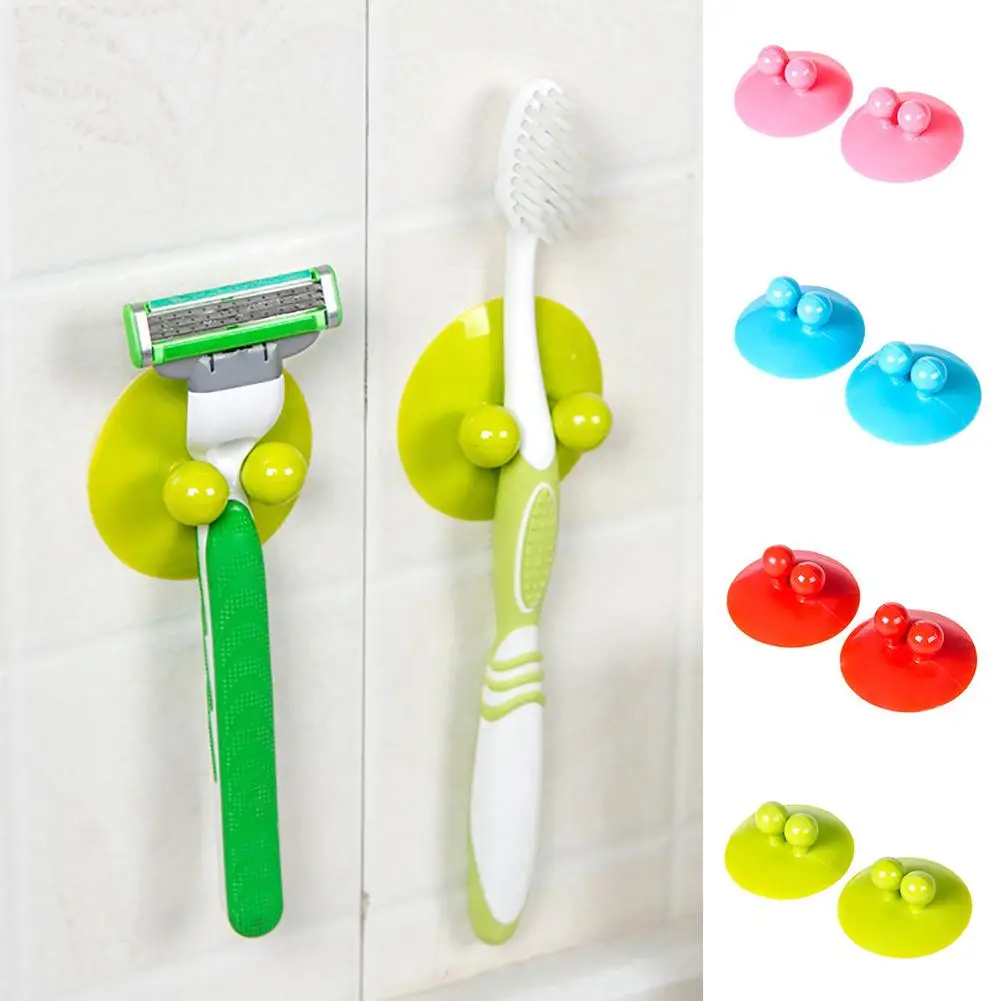 

2Pcs Multifunction Vacuum Strong Sucker Kitchen Bathroom Wall Hook Hanger Holder ！