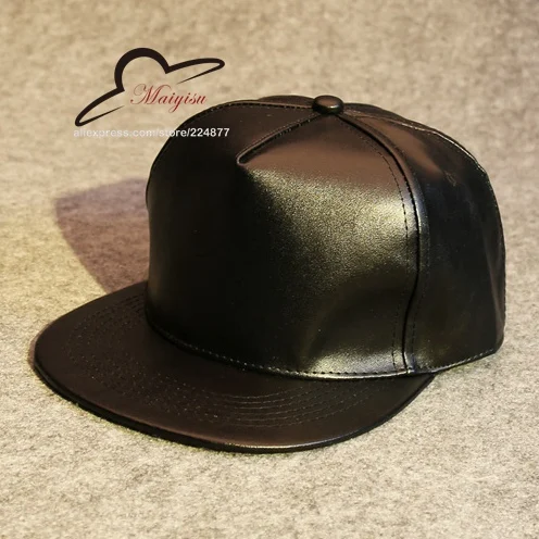 plain leather baseball cap