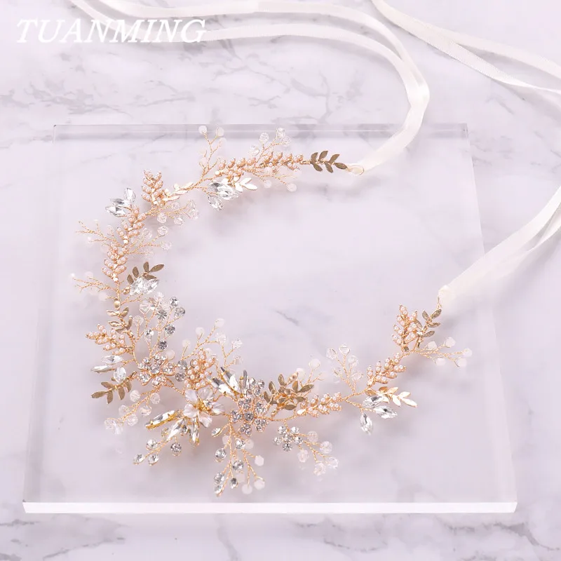 

Rhinestone Pearl Headbands For Women Wedding Hair Accessories For Women Crystal Headband Bridal Rhinestone Hairband