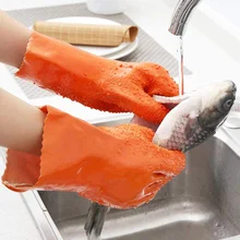 Горячие 3 пары перерабатываемые пилинг перчатки для картофеля рыбные весы Нескользящие пилинг перчатки LSF99
