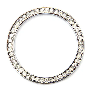 

Car Bling Decorative Accessories Button Start Switch Silver Diamond Ring
