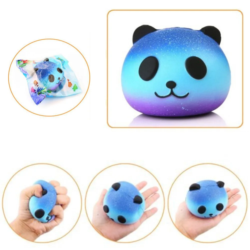 2019 креативные эластичные мягкие ПУ мягкие медленно растущие анти-стресс Kawaii Panda Head Squeeze игрушки для детей Шарм ремешок