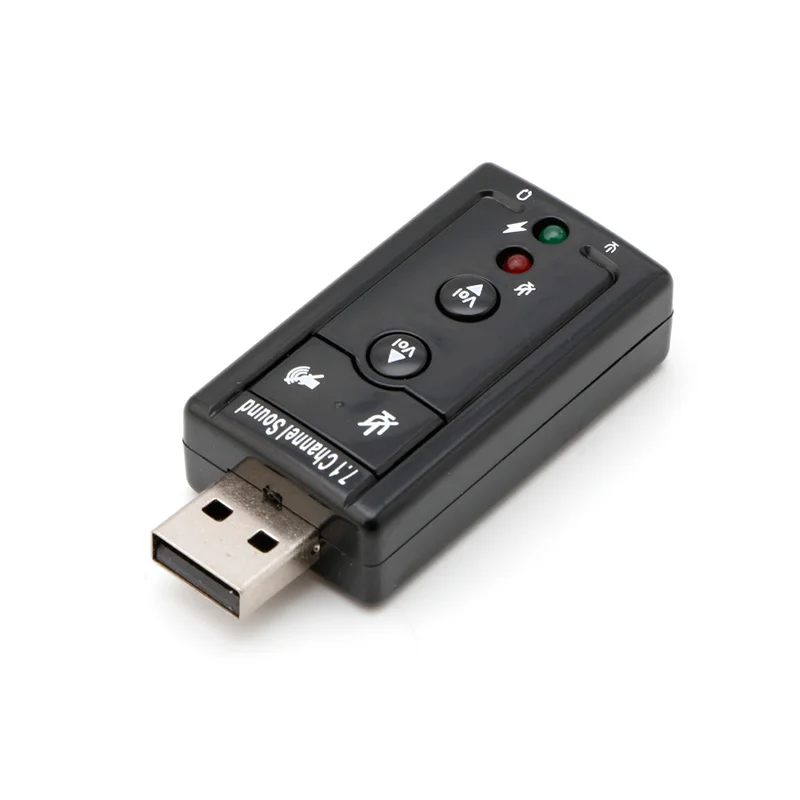 1 комплект USB2.0 Внешний 7,1 канал 3D Виртуальная Звуковая карта адаптер для ПК ноутбука черный Высокое качество