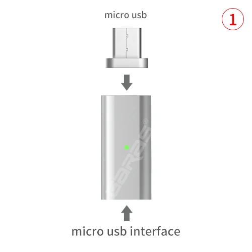 GARAS Micro USB-Type C/| ightning Магнитный адаптер для iPhone/Android 3в1 кабель для передачи данных конвертер адаптер Micro USB-Type C - Цвет: micro to micro