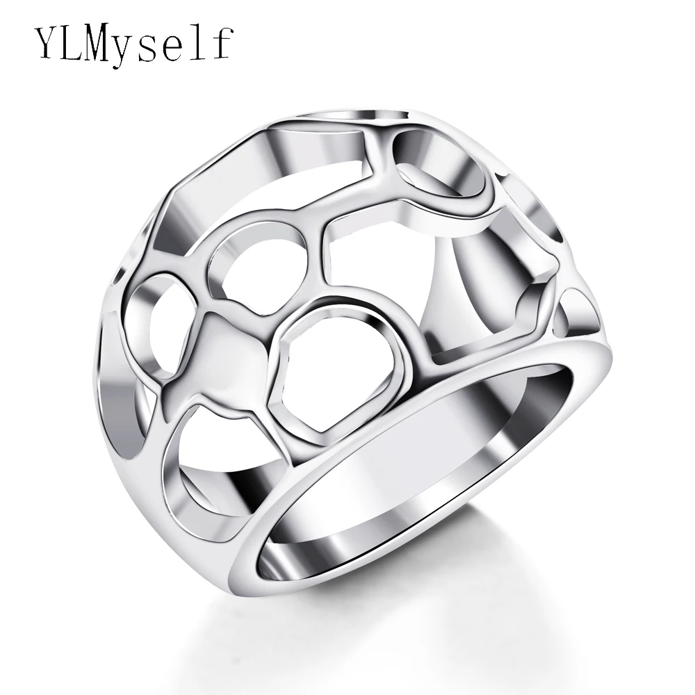 

Trendy Hole design ring Stainless Steel jewelry daily wear jewellery high polishing finger rings for women