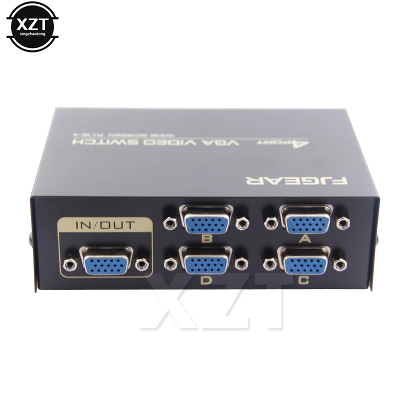 

1pcs Professional KVM Switch 4 Port VGA SVGA Video HD Signal Amplifier Booster Splitter high quality for monitors projectors