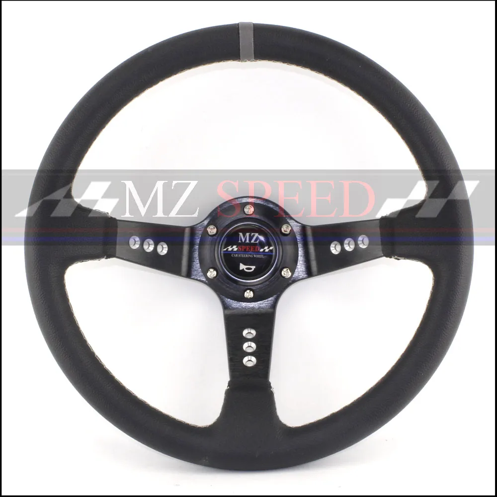 2018 new Car accessories Racing Steering Wheels 14 inch leather Black