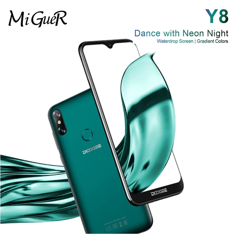 DOOGEE Y8 6 1 дюйма FHD 19:9 экран дисплей Android 9 0 MTK6739 четырехъядерный 3 ГБ + 16 Гб 8.0MP 3400 мАч
