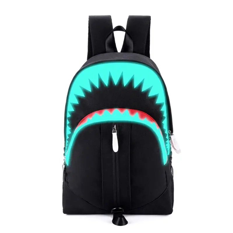 

Shark Luminous Backpack with USB Charging Port for Student Boys Girls Teenagers
