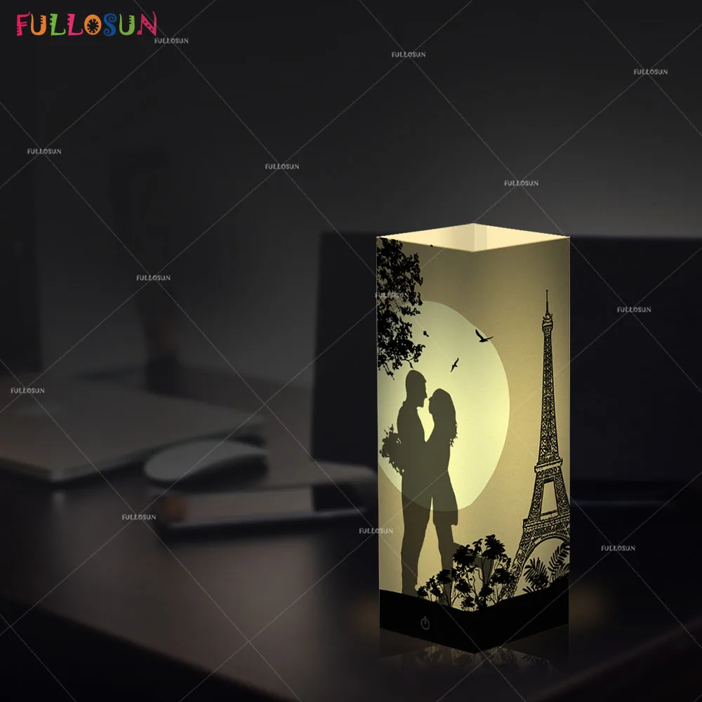 FULLOSUN Романтический 3D Франция Эйфелева башня Ночная лампа теплый белый