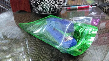 

Wholesale 9*16cm Self Seal Zipper Lock Glittery Green / Clear Retail Plastic Storage Bag With Hang Hole Ziplock Packaging Pouch