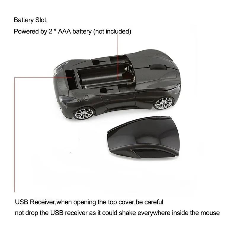 BinFul Беспроводная Спортивная Автомобильная мышь 2,4 ГГц оптическая 1600 точек/дюйм игровая мышь с светодиодный мигающий светильник для ПК ноутбука компьютерная мышь